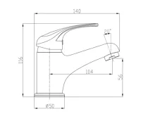 Umyvadlová stojánková baterie vyšší, Lila, bez výpusti, chrom (1)