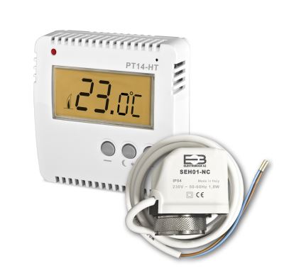 ELEKTROBOCK Sada digitálního termostatu PT14-HT a termoelektrického ventilu SEH 30.23