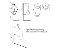 BRUCKNER SCHWARN keramický urinál, zadní přívod, zadní odpad, bílá (6)