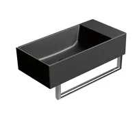GSI KUBE X keramické umývátko 50x25cm, bez otvoru, pravé/levé, černá mat (4)