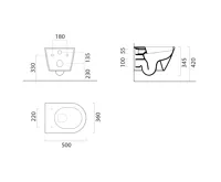 GSI KUBE X závěsná WC mísa, GeniusFlush, 36x50cm, černá dual-mat (5)
