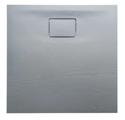 SAPHO ACORA vanička z litého mramoru, čtverec 80x80x2,7cm, šedá, dekor kámen