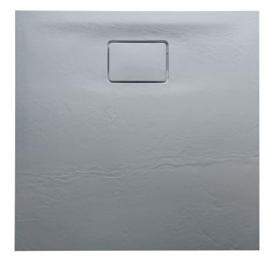 SAPHO ACORA vanička z litého mramoru, čtverec 80x80x2,7cm, šedá, dekor kámen