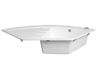 SAPHO Granitový vestavný dřez rohový s odkapem, 114x57,5cm, bílá (4)