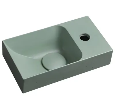 SAPHO PICCOLINO betonové umývátko 30,8x17cm, baterie vpravo, zelená mat