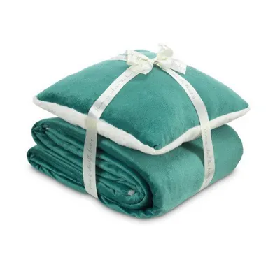 Dormeo Sada polštáře a přikrývky Warm Hug 2018 200x200 cm - smaragdově zelená