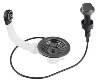 BRUCKNER Dřezová výpust 6/4&quot;, s přepadem a ovládáním, nerez/gun metal