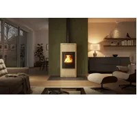 HS Flamingo Krbová kamna AQUAFLAM ® 7 s výměníkem - krémová, automatická regulace (33)