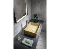 SAPHO FORMIGO betonové umyvadlo na desku, 47,5x36,5cm, žlutá mat (3)