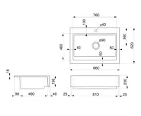 SAPHO ARYA keramický dřez s otvorem pro baterii 86x62 cm, bílá (7)