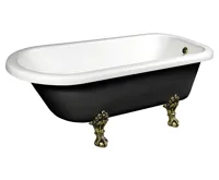 POLYSAN FOXTROT volně stojící vana 170x75x64cm, nohy bronz, černá/bílá