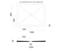 GSI Keramická sprchová vanička, obdélník 100x80x2cm, agave mat (2)