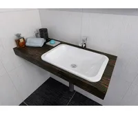 SAPHO JAPURA umyvadlo zápustné, litý mramor, 55x36cm, bílá (3)