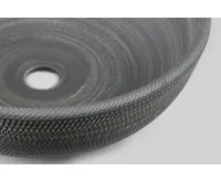 SAPHO PRIORI keramické umyvadlo na desku, Ø 41 cm, šedá se vzorem (7)