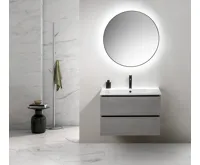 SAPHO SHARON kulaté zrcadlo s LED podsvícením ø 80cm, černá mat (3)