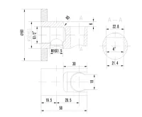 SAPHO Držák sprchy kulatý, pevný, s vyústěním, chrom (5)