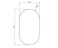 AQUALINE Zrcadlo s broušenou hranou oválné 40x70cm, CU free (6)