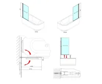 POLYSAN RIONI vanová zástěna s pneumatickým zdvihem, š. 710mm, stříbrná, čiré sklo (12)