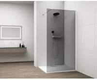 POLYSAN ESCA WHITE MATT jednodílná sprchová zástěna k instalaci ke stěně, kouřové sklo, 900 mm