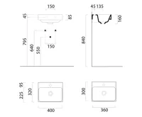 GSI NUBES keramické umývátko 40x32cm, tortora mat (5)