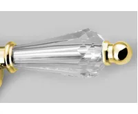 SAPHO KIRKÉ CRYSTAL stojánková umyvadlová baterie s výpustí, páčka krystal, zlato (3)