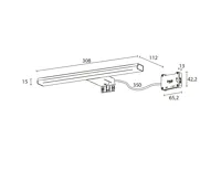 SAPHO FELINA LED svítidlo, 8W, 308x15x112mm, IP44, chrom (8)