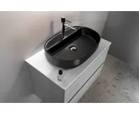 ISVEA INFINITY OVAL keramické umyvadlo na desku, 60x40cm, černá mat (6)