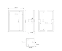 SAPHO HANDICAP zrcadlo výklopné 40x60cm, černá (3)