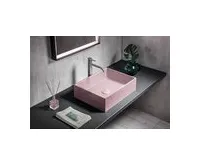 SAPHO FORMIGO betonové umyvadlo na desku, 47,5x36,5cm, růžová mat (1)