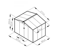 Zahradní domek ARES C 5,29 m2 antracit + podlahová konstrukce ARES C IWH-10230003 + IWH-10 (3)