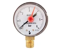 Manometr - tlakoměr 100mm 1/2" Radiál - spodní vývod 0-6 bar