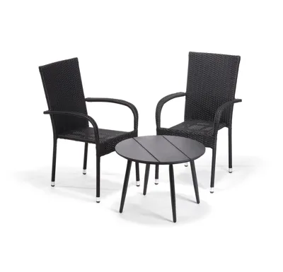 Jídelní set ELCHE antracit + 2x židle MADRID antracit IWH-10150015