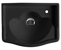 KERASAN RETRO keramické umývátko 41x30cm, otvor pro baterii vpravo, černá mat (2)