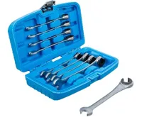 BGS Sada ráčnových očkoplochých klíčů, otevřené, 8 - 17 mm, 9dílná (2)