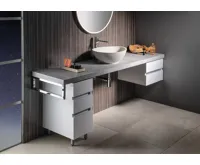 SAPHO PUNC betonové umyvadlo na desku, včetně výpusti, 53x39cm, bílý pískovec (5)