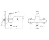 SAPHO JUMPER nástěnná vanová baterie, chrom (6)