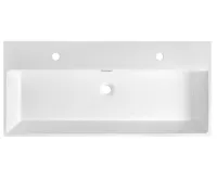 SAPHO AQUATIC dvojumyvadlo, litý mramor, 100x46cm, bílá (4)