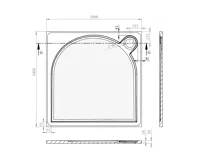 GELCO LARCA sprchová vanička z litého mramoru, čtverec 100x100cm, bílá (7)