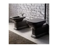 KERASAN WALDORF WC mísa stojící, 37x65cm, spodní/zadní odpad, černá mat (1)
