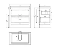 AQUALINE ALTAIR umyvadlová skříňka 77,5x60x45cm, černá mat (7)