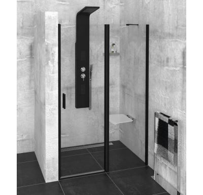 POLYSAN ZOOM LINE BLACK sprchové dveře 1400mm, čiré sklo