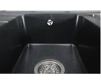 GRANISIL TARAGONA 965.10R Rohový granitový dřez s odkapem, černý granit (12)