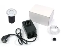 Externí pneumatický spínač komplet - el. krabice, hadička, tlačítko kulaté  Matný nerez (7)