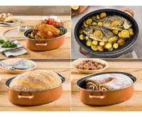 Delimano Oválný pekáč se skleněnou poklicí Delimano Stone Legend CopperLUX (1)