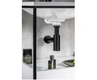 SAPHO Umyvadlový sifon 5/4", odpad 32mm, kulatý, černá mat (5)