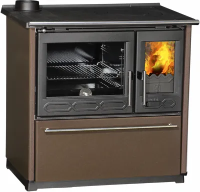 PLAMEN PLAMEN Sporák na tuhá paliva s teplovodním výměníkem TERMO GLAS - L hnědý