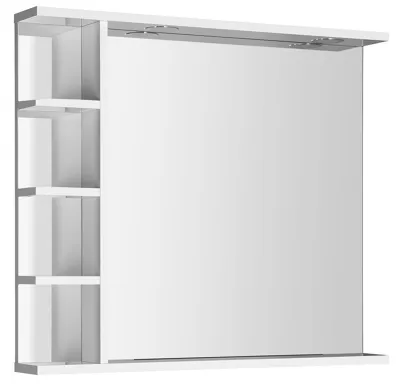 AQUALINE KORIN zrcadlo s LED osvětlením a policemi 80x70x12cm