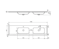 SAPHO ARUBA dvojumyvadlo, Rockstone, 230x51,5cm, pravé, bílá mat (6)