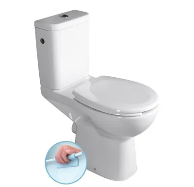 SAPHO HANDICAP WC kombi zvýšený sedák, Rimless, zadní odpad, bílá