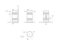 KERASAN BARREL keramické umyvadlo na postavení ke stěně 42x90x42cm, černá mat (2)